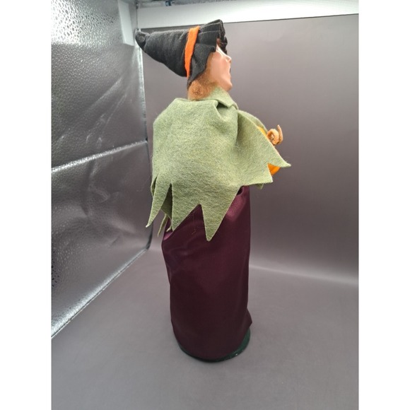 BYERS' CHOICE LTD.2011 WITCH WITH PUMPKIN Satin Dress Black Hat Artist Signed - Picture 9 of 15